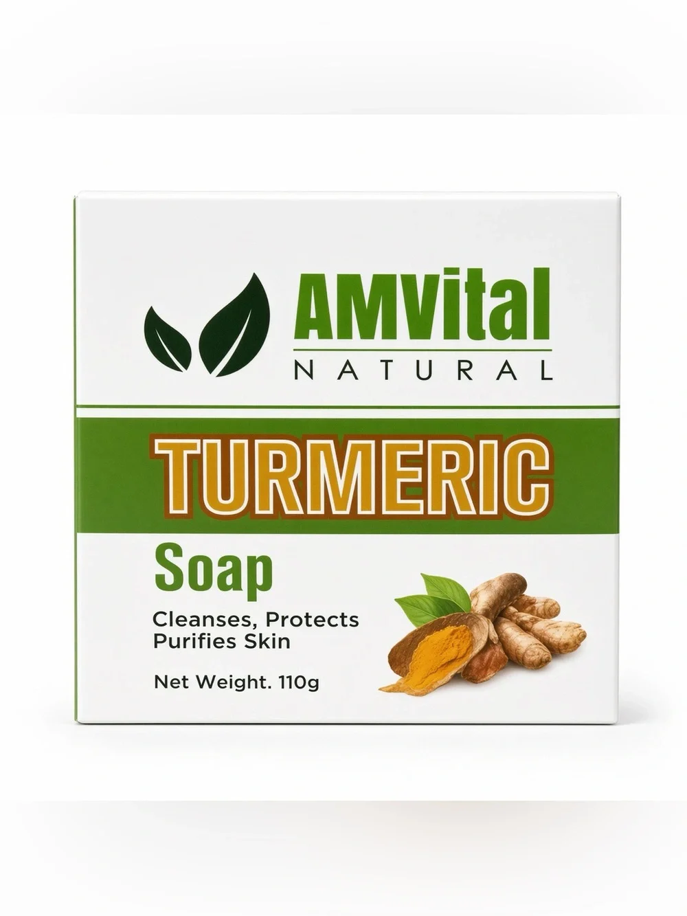 Title AMvital Natural Turmeric Soap Bar 110g Sealed Face & Body Cleanser